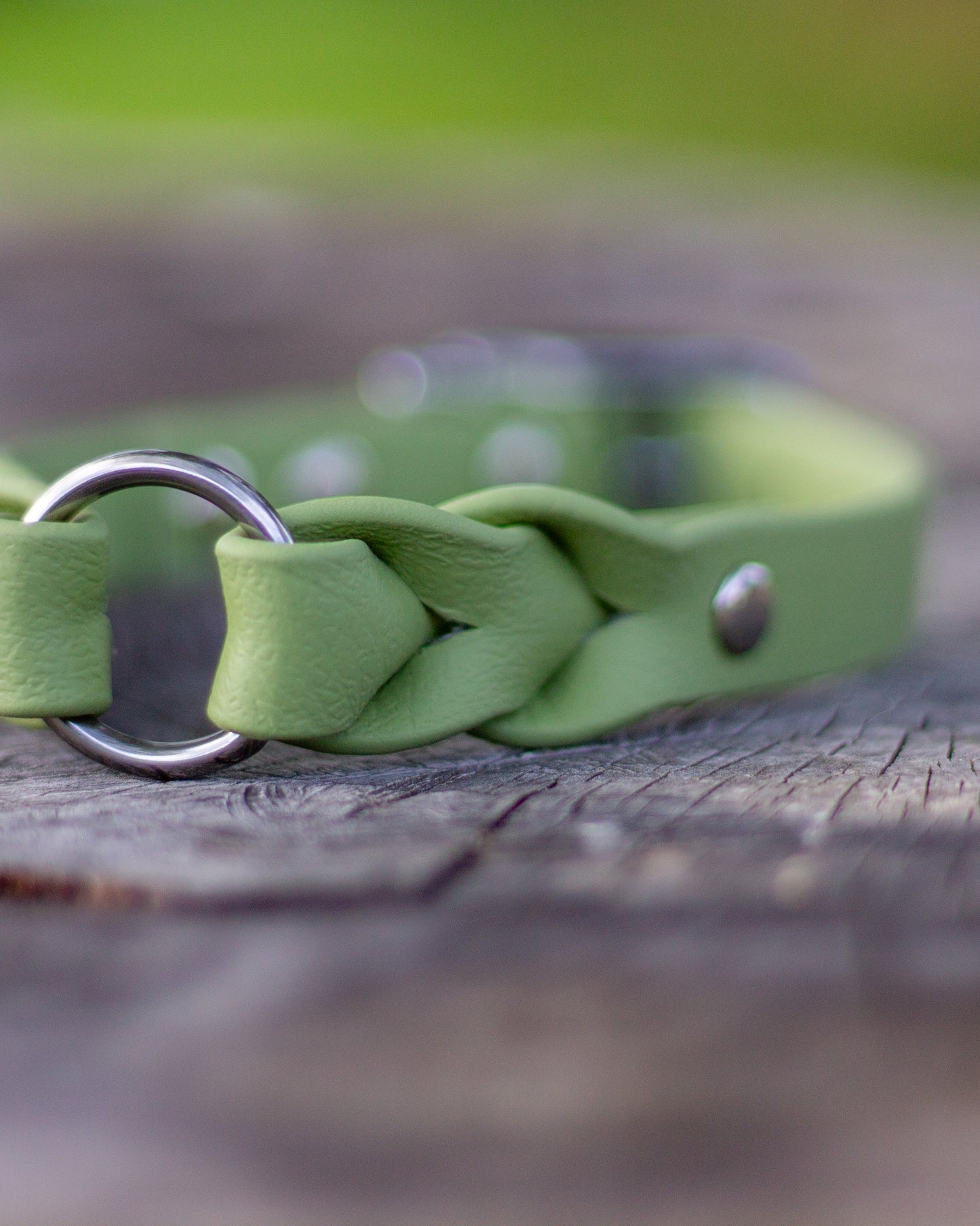 Avocado - Flätat BioThane®-halsband