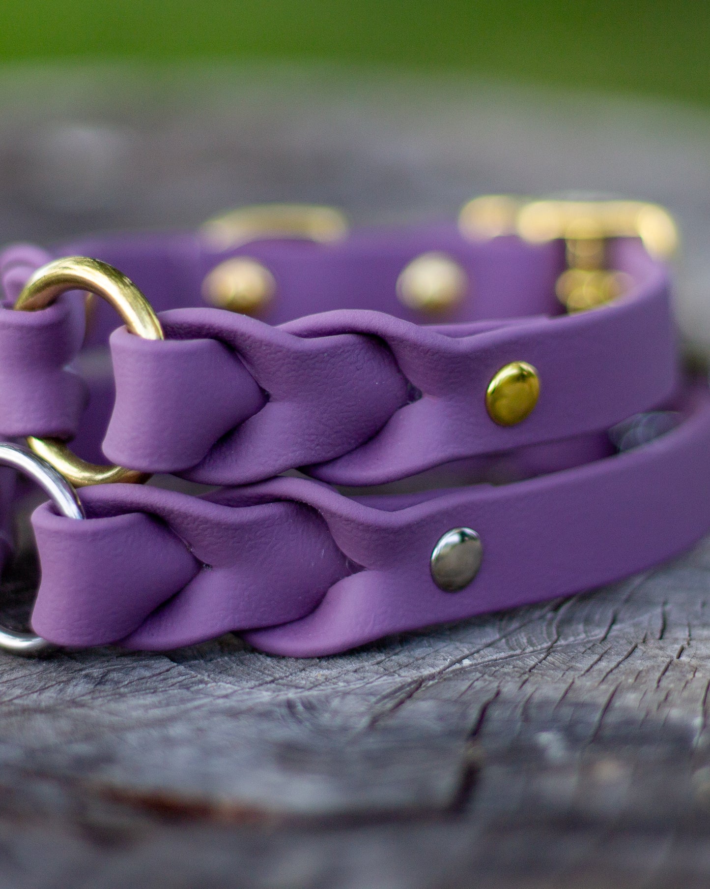 Mauve - Flätat BioThane®-halsband