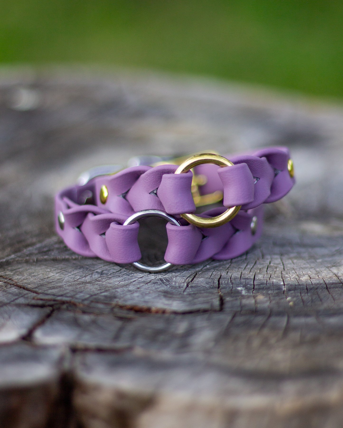 Mauve - Flätat BioThane®-halsband