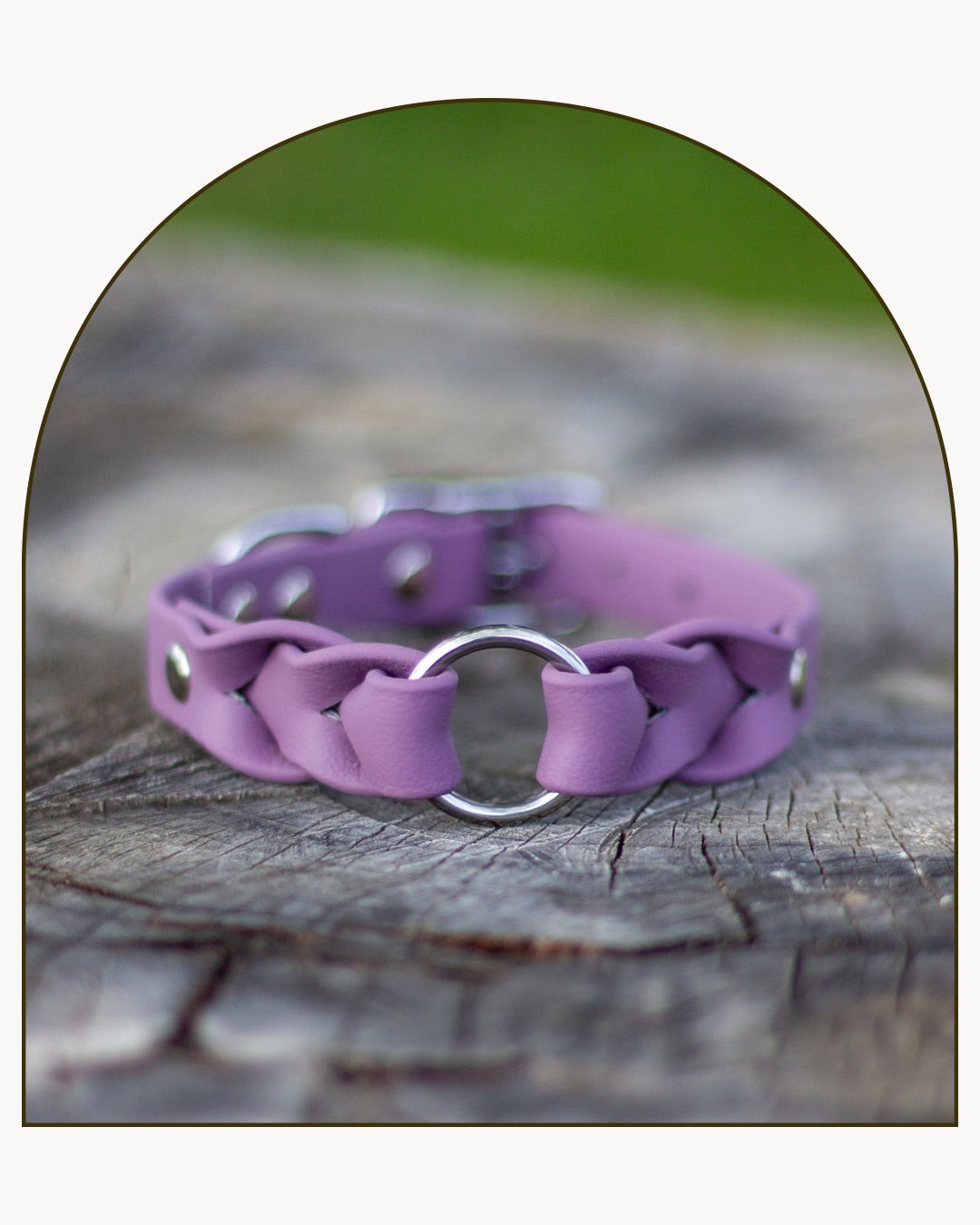 Mauve - Flätat BioThane®-halsband