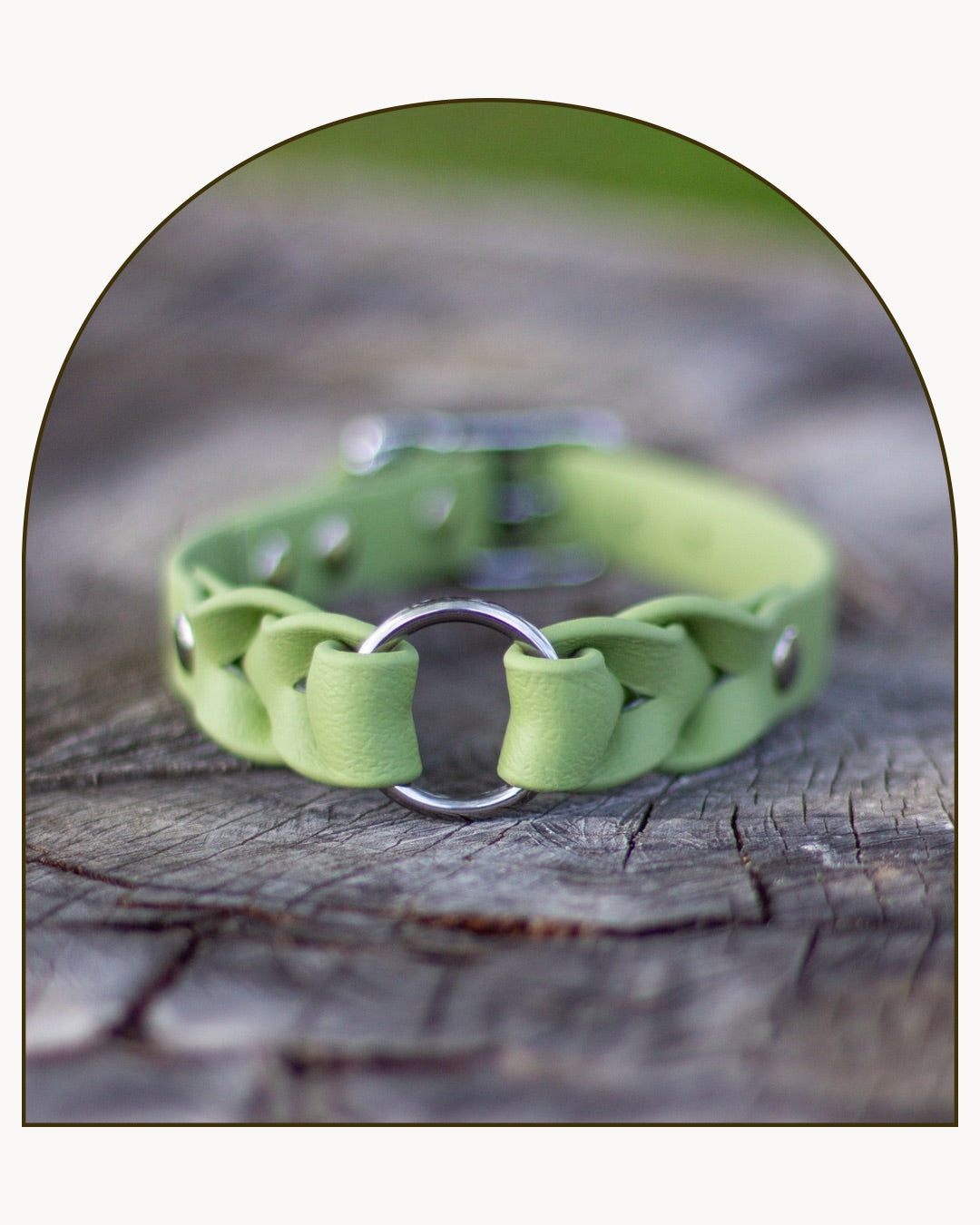 Avocado - Flätat BioThane®-halsband