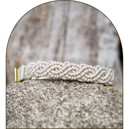 Dubbelflätat halsband - Cream