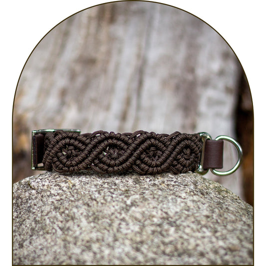 Dubbelflätat halsband - Espresso