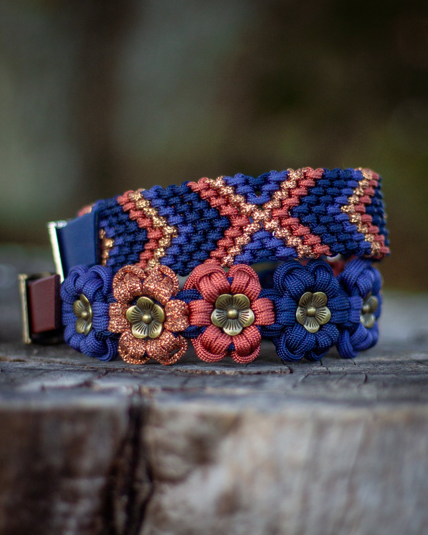 Mönsterflätat - Navy