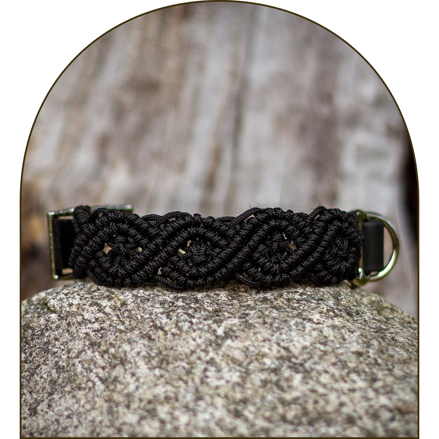 Dubbelflätat halsband - Black