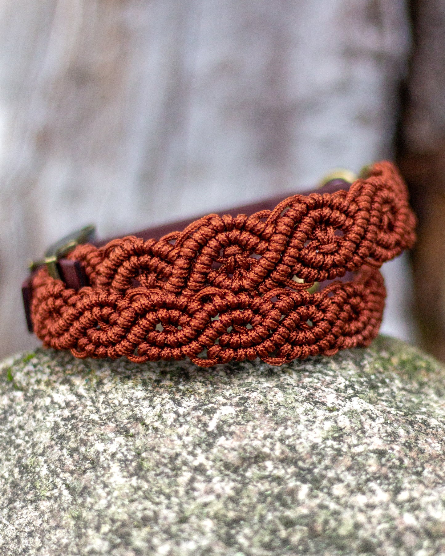 Dubbelflätat halsband - Rust