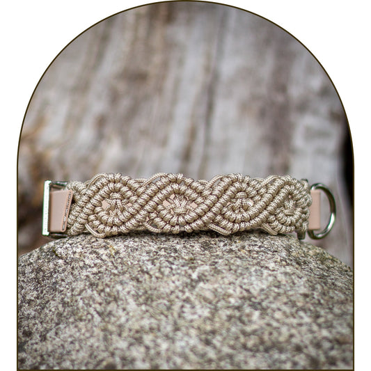 Dubbelflätat halsband - Latte