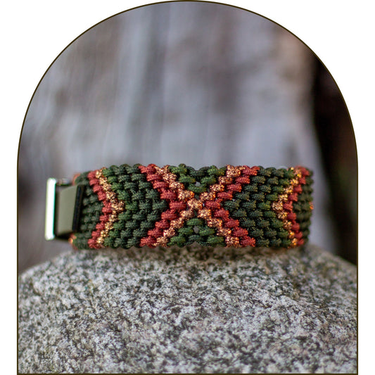 Mönsterflätat - Olive