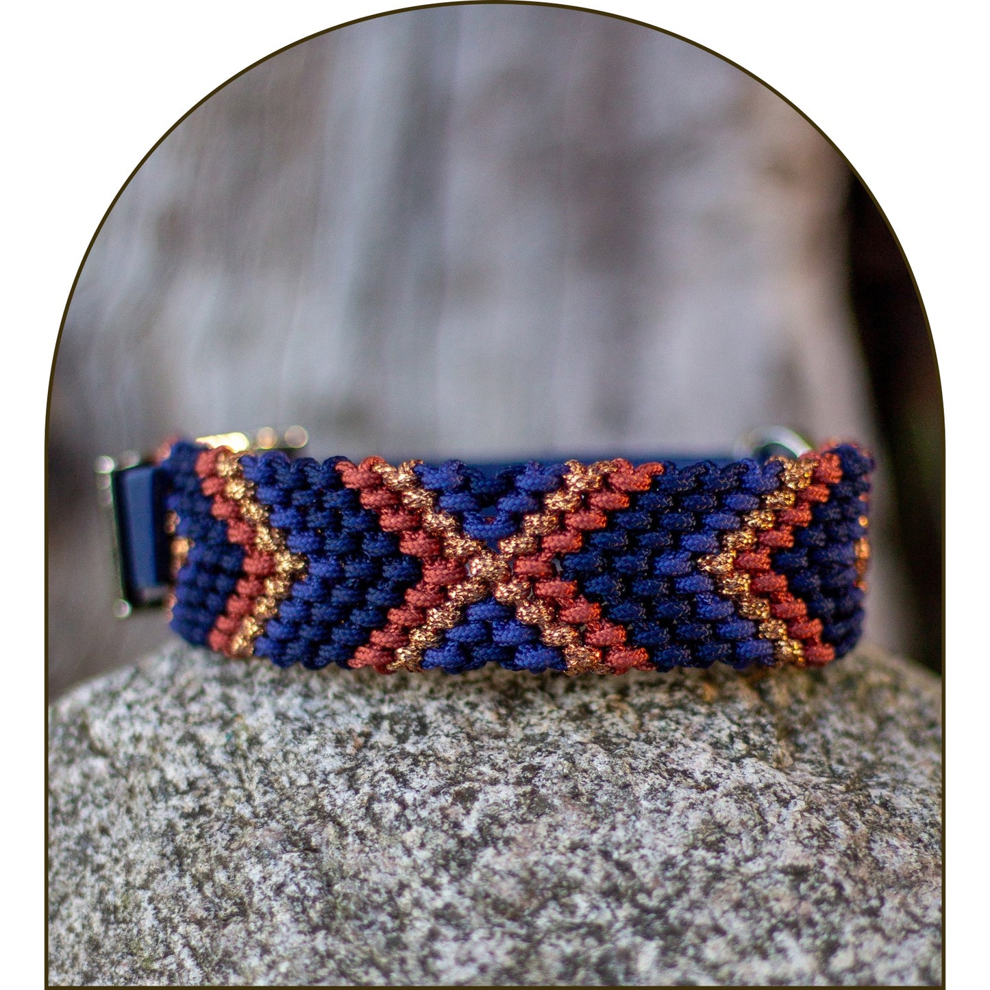 Mönsterflätat - Navy