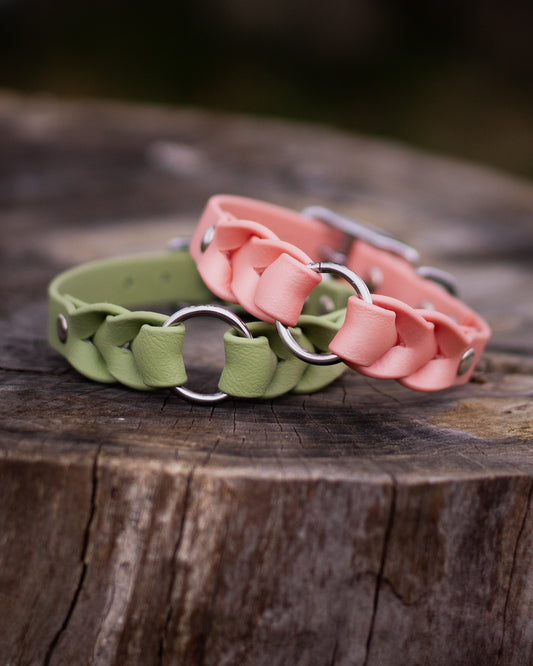 Peach - Flätat BioThane®-halsband