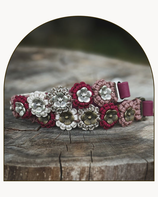 Blomhalsband - Wine/Old rose