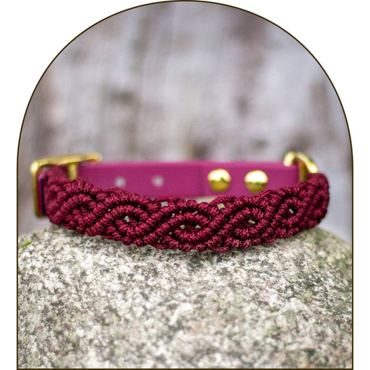 Dubbelflätat halsband - Merlot