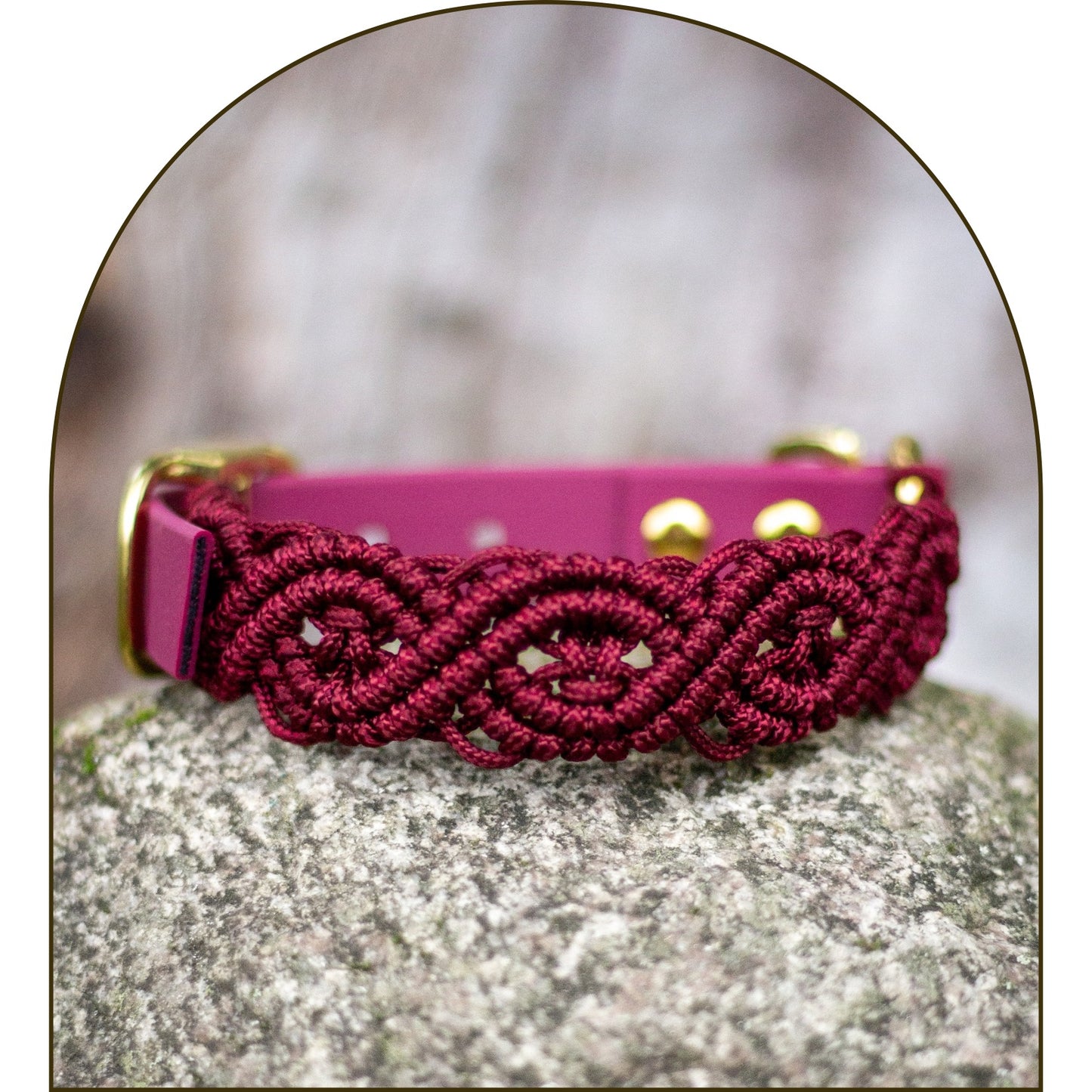 Dubbelflätat halsband - Merlot