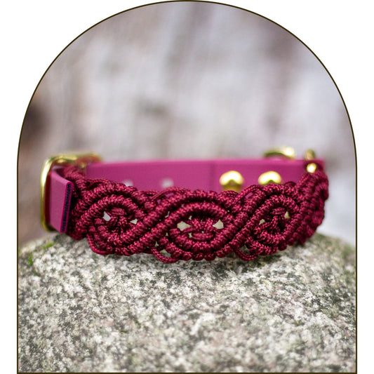 Dubbelflätat halsband - Merlot