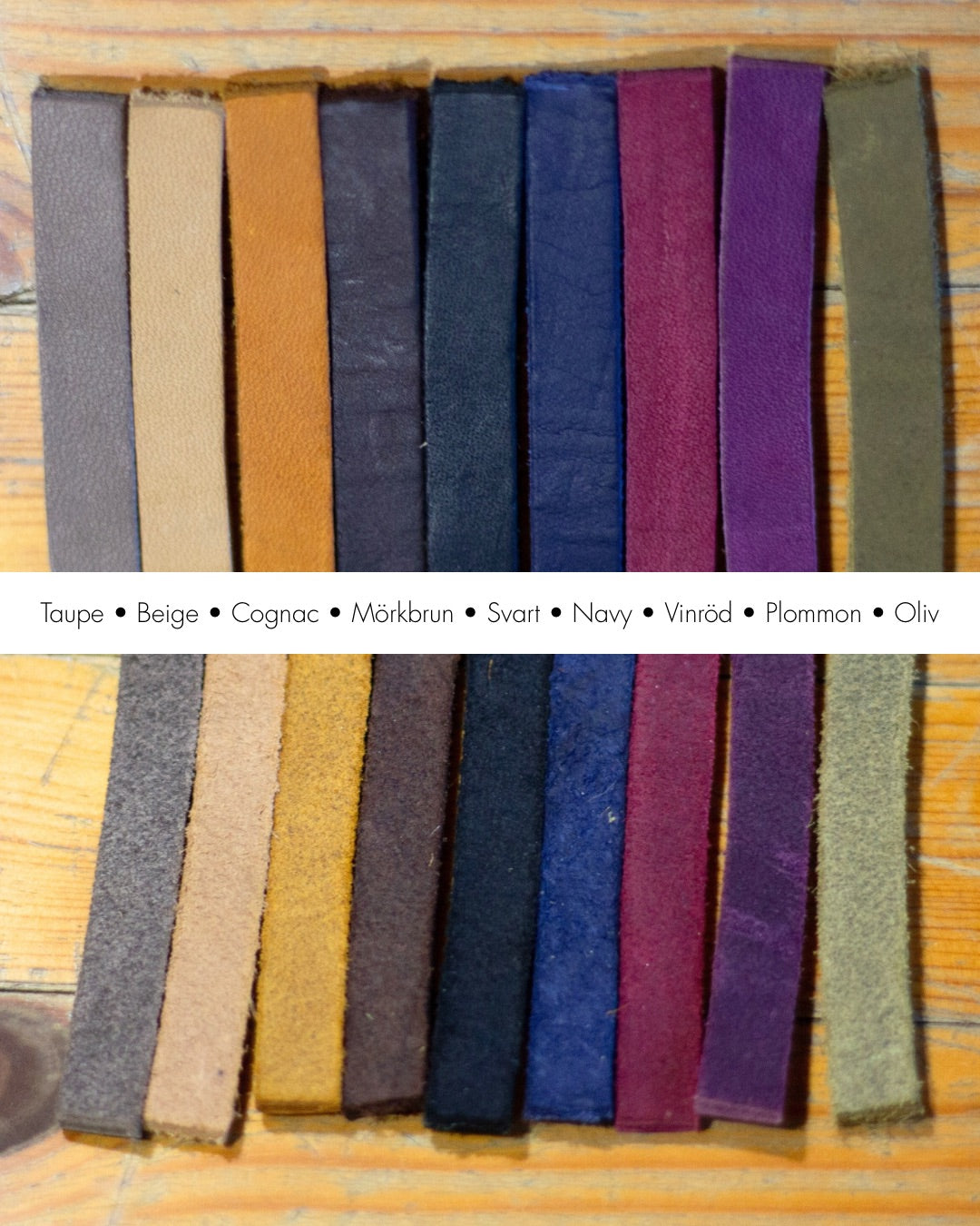 Läderhalsband enfärgat