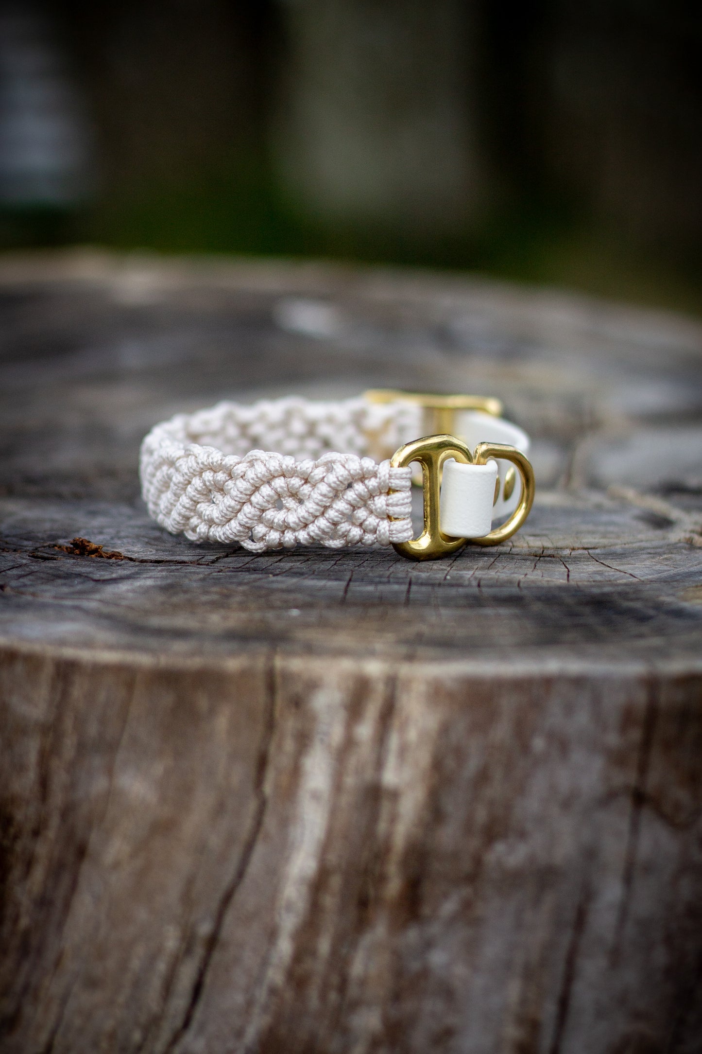 Dubbelflätat halsband - Cream