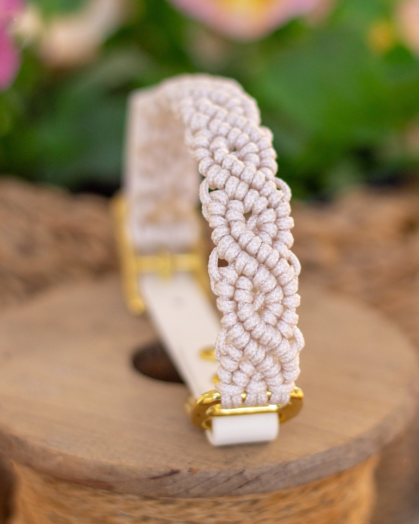 Dubbelflätat halsband - Cream